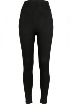 Ladies High Waist Jersey Leggings - black