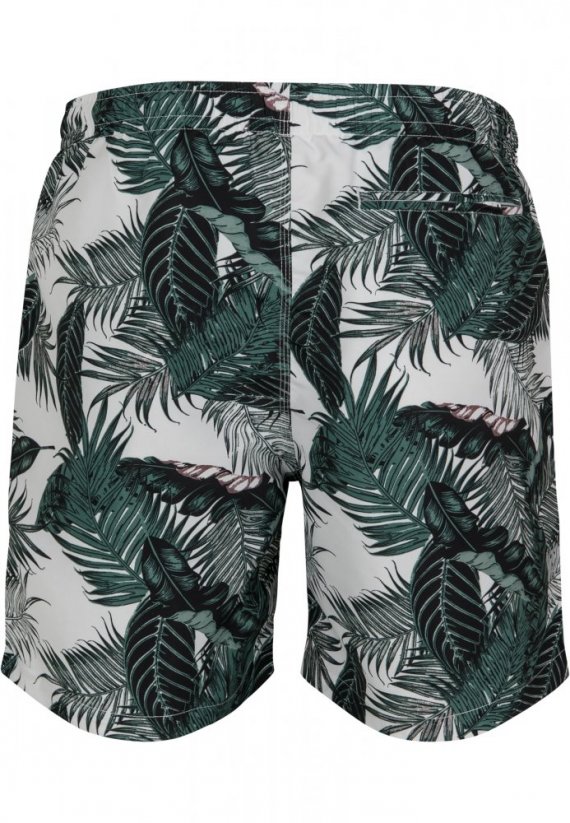 Pánské koupací šortky Urban Classics Pattern Swim Shorts - palm leaves