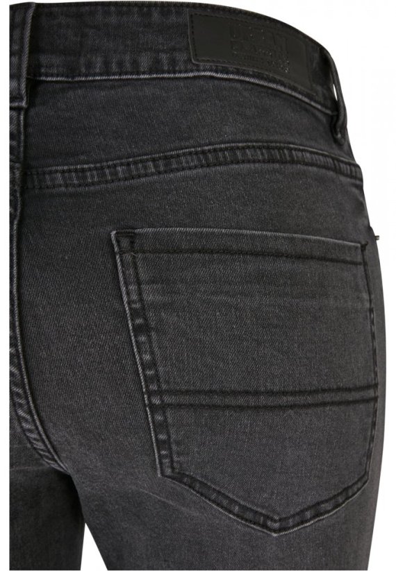 Ladies Mid Waist Skinny Jeans - black washed