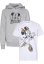 T-Shirt & Hoody 2 Pack - Minnie Mouse white+heathergrey 110/116