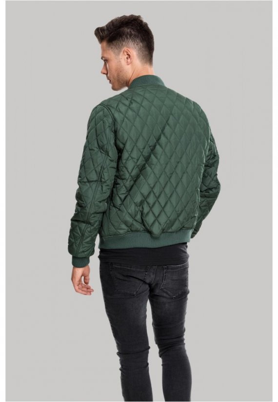 Pánská bunda Urban Classics Diamond Quilt Nylon Jacket - olivová