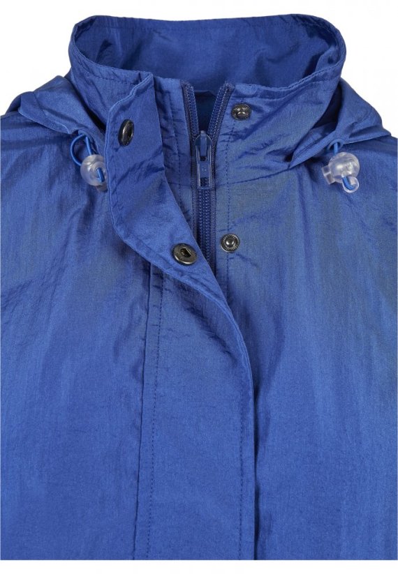 Ladies Oversized Shiny Crinkle Nylon Jacket - sporty blue