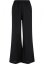 Ladies Linen Mixed Wide Pants - black