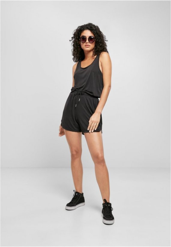 Dámsky overal Urban Classics Ladies Short Sleeveless Modal Jumpsuit - black