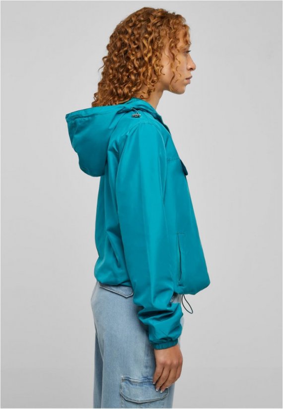 Dámska jarná/jesenná bunda Urban Classics Ladies Basic Pullover - modrozelená