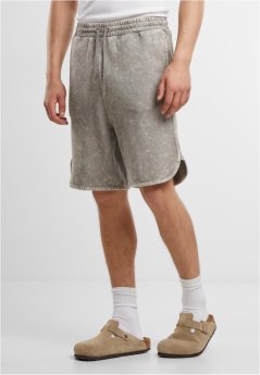 Washed Piped Shorts - steelgrey