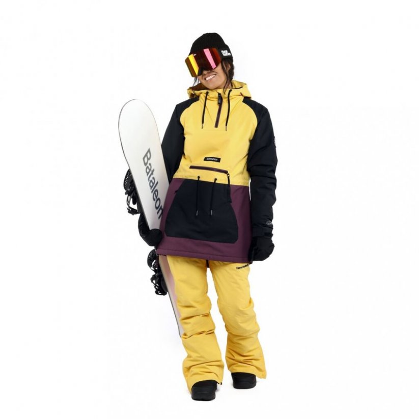 Zimná snowboardová dámska bunda Horsefeathers Derin II - žltá/čierna/fialová