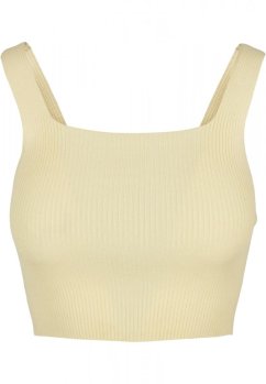 Ladies Cropped Knit Top - softyellow