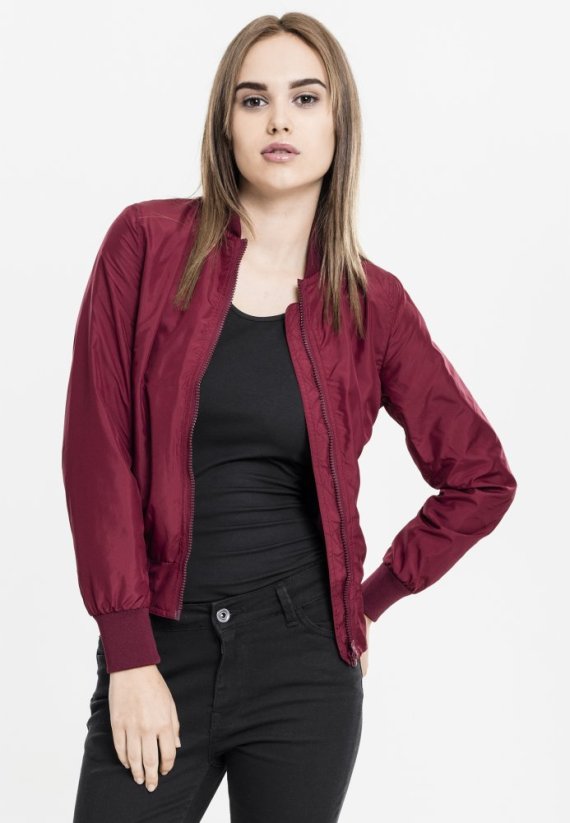 Dámská jarní/podzimní bomber bunda Urban Classics - vínová