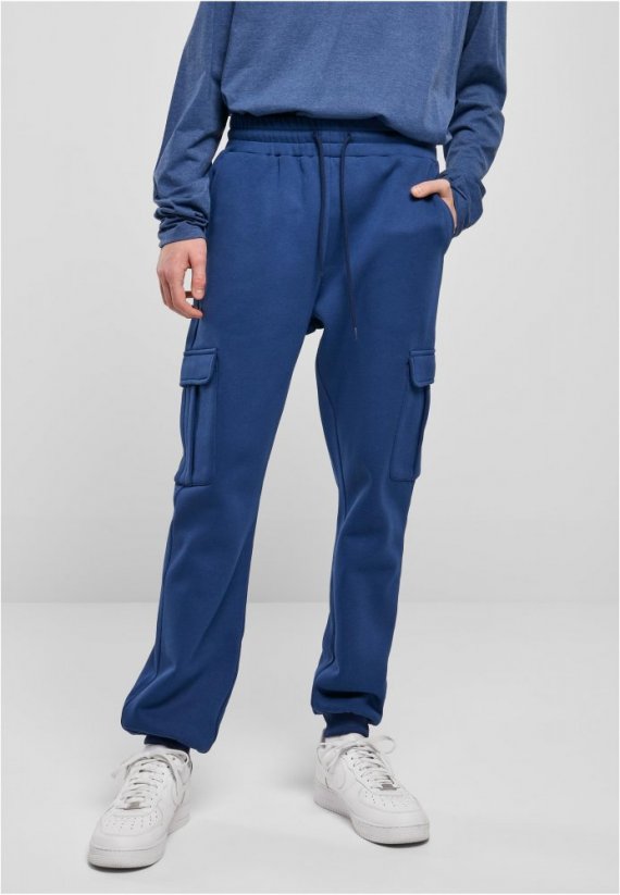 Męskie spodnie dresowe Urban Classics Cargo Sweatpants - niebieskie