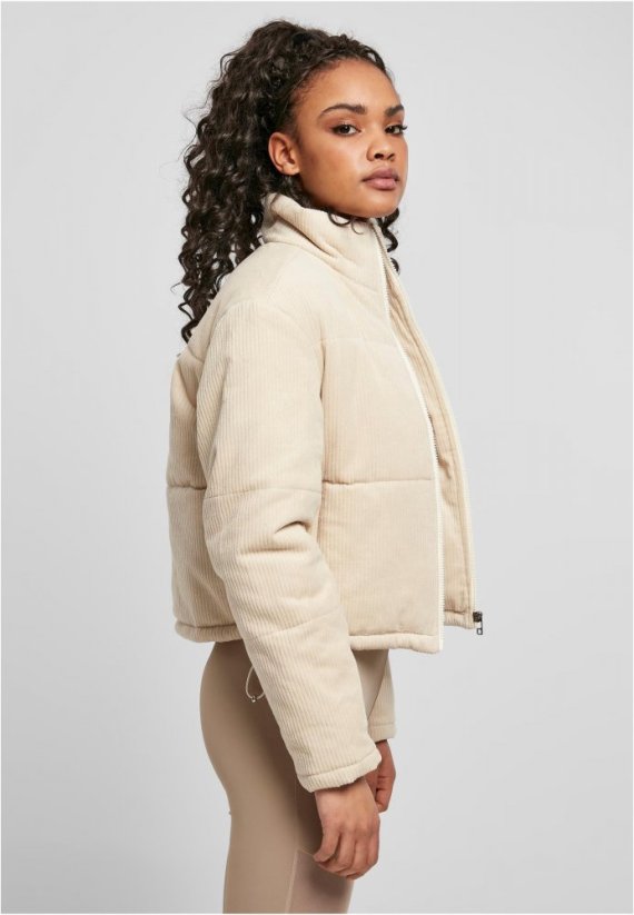 Ladies Corduroy Puffer Jacket - whitesand