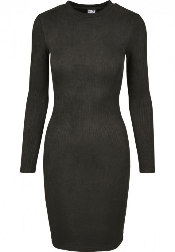 Sukienka Urban Classics Ladies Peached Rib Dress LS - black