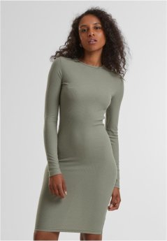 Ladies Rib Dress  - paleolive