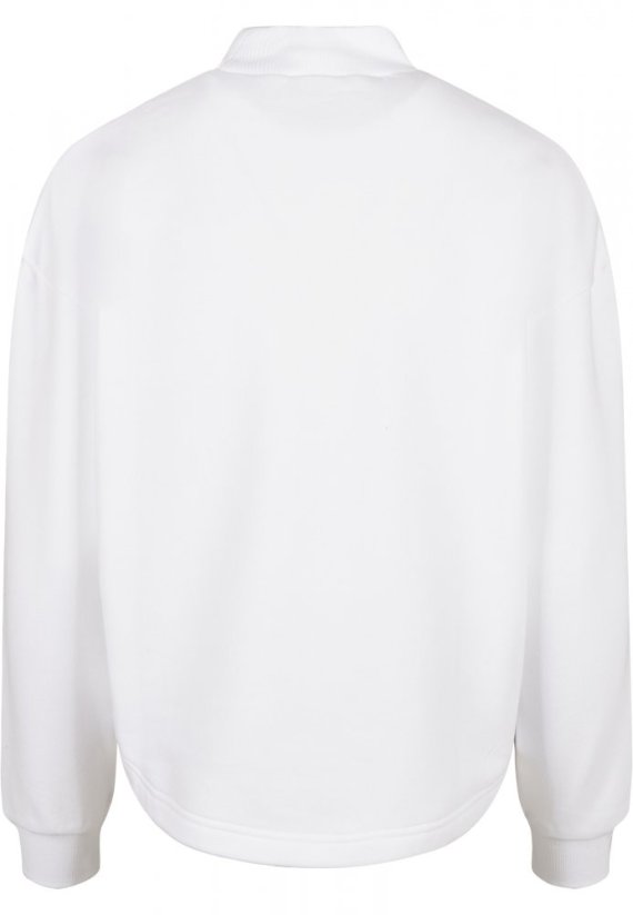 Ladies Oversized High Neck Crew - white