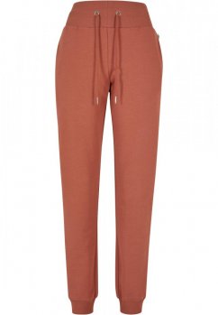 Damskie spodnie dresowe  Urban Classics Organic High Waist Sweat Pant - ceglasta czerwień