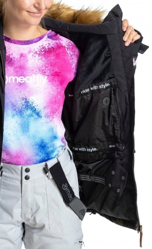 Zimní snowboardová dámská bunda Meatfly Athena Premium storm camo pink