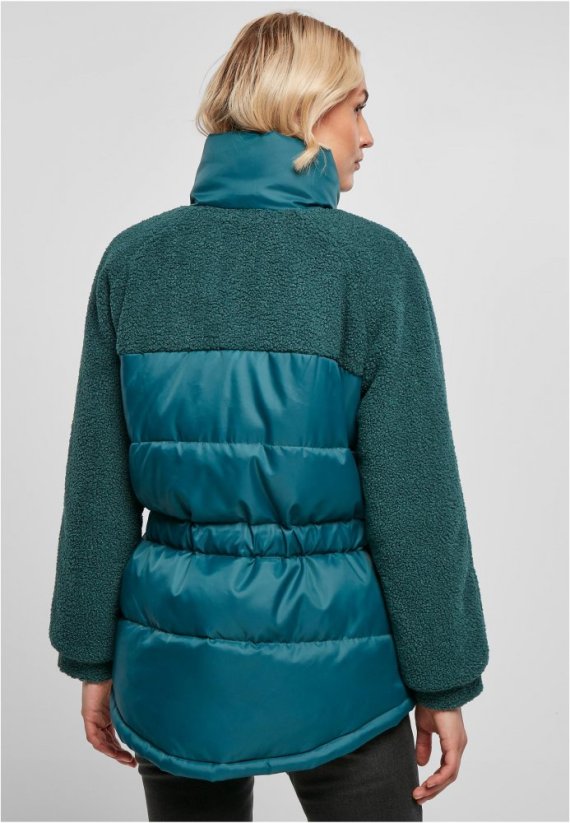 Ladies Sherpa Mix Puffer Jacket - jasper