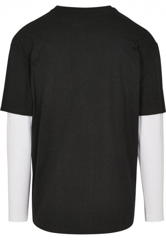 Pánské tričko Urban Classics Oversized Shaped Double Layer LS - černé, bílé