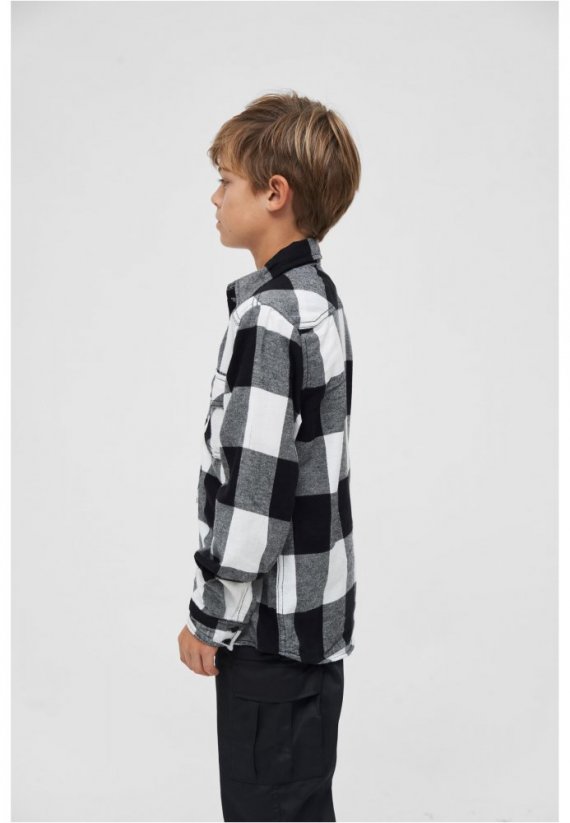Košile dětská Brandit Checkshirt Kids - white/black