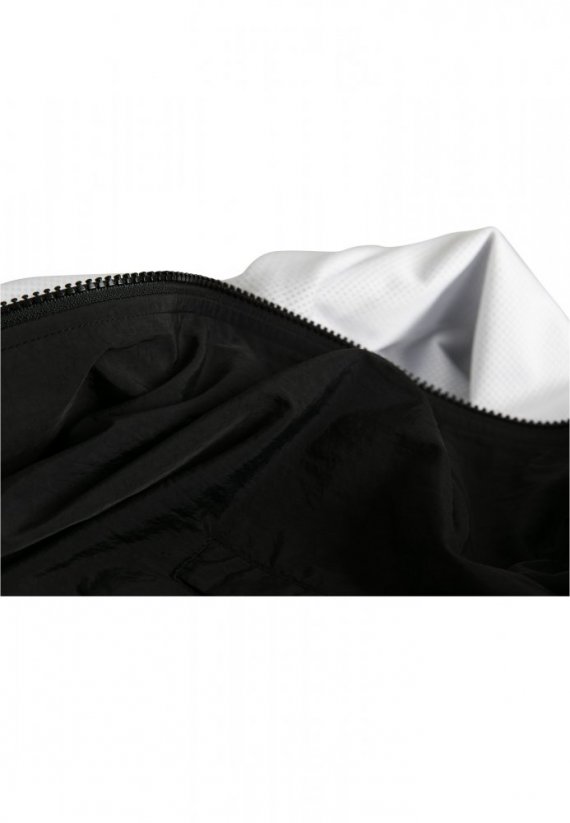 Striped Sleeve Crinkle Track Jacket - blk/wht