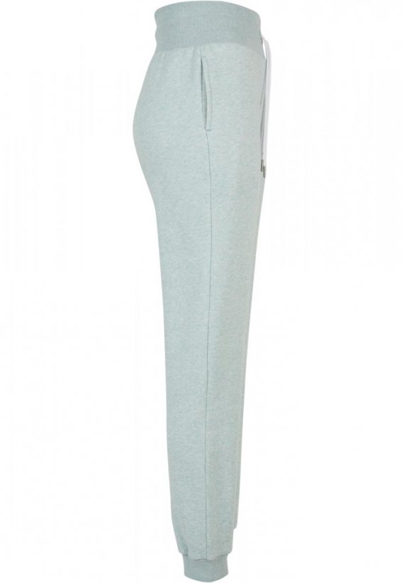 Damskie spodnie dresowe High Talia Color Melange Sweat Pants - jasnoniebieski