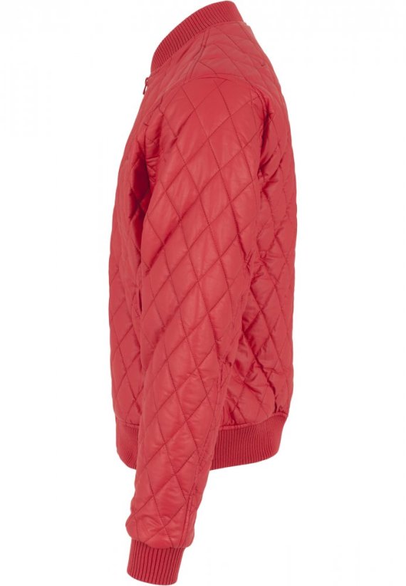 Bunda Urban Classics Diamond Quilt Leather Imitation Jacket - fire red
