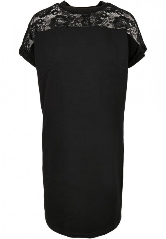 Ladies Lace Tee Dress - black