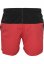 Pánské koupací kraťasy Urban Classics Block Swim Shorts - blk/red