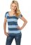 Tričko Ladies Dip Dye Stripe Tee - denimblue/skyblue