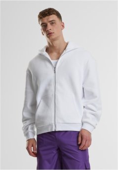 Fluffy Zip Hoody - white