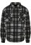 Pánska jarná bunda Urban Classics Plaid Teddy Lined - čierna, biela