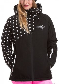 Zimní snowboardová dámská bunda Meatfly Deborah black dots