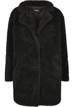 Černý dámský kabát Urban Classics Ladies Oversized Sherpa Coat