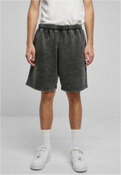 Heavy Stone Washed Sweat Shorts - black