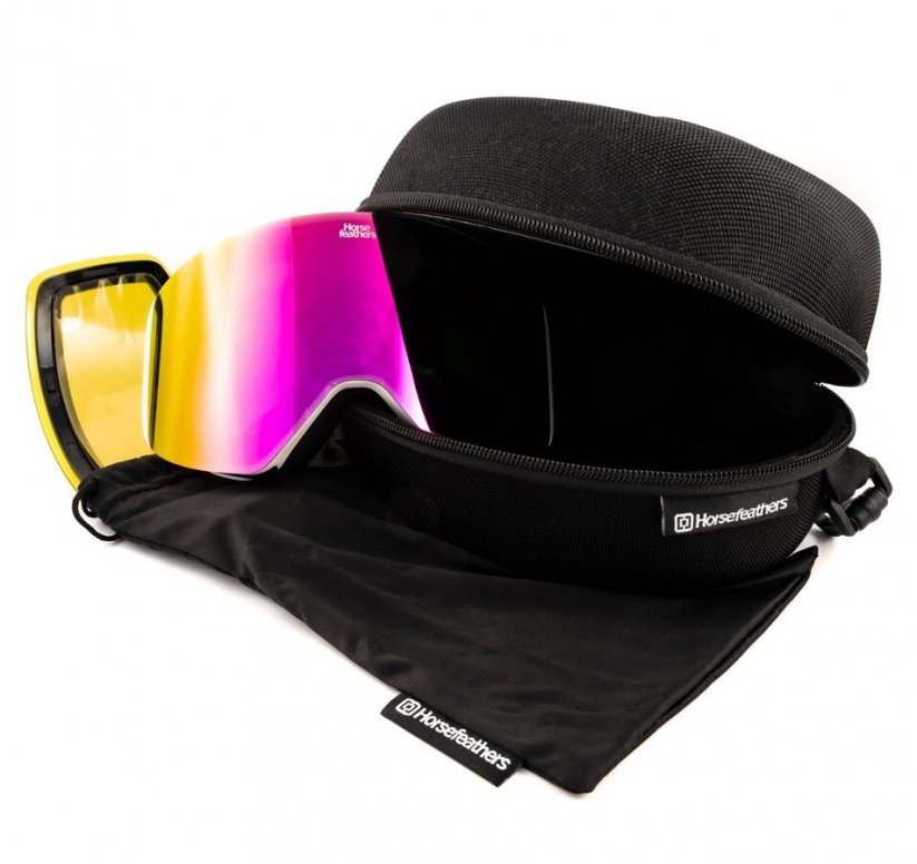 Snowboardové okuliare Horsefeathers Colt - biele, ružové