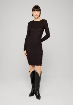 Ladies Rib Dress  - black