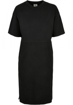 Ladies Organic Oversized Slit Tee Dress - black