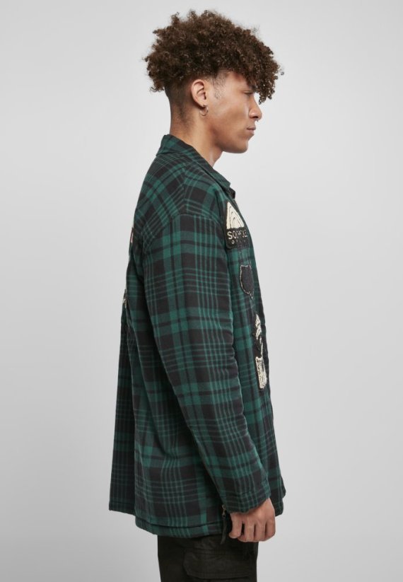 Pánská bunda Southpole Flannel Application Shirt - zelená