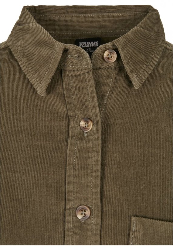 Dámska košeľa Urban Classics Corduroy Oversized Shirt - olive