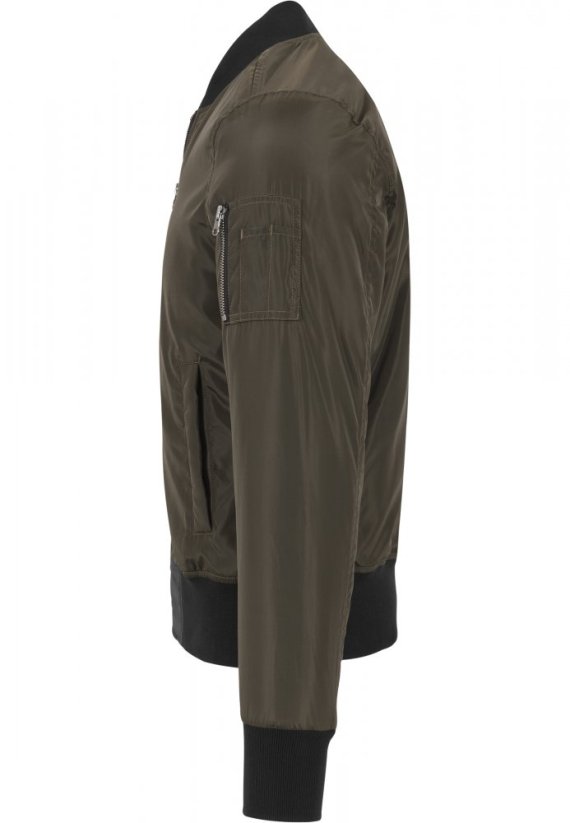 Pánska bomber bunda Urban Classics 2-Tone - tmavo olivová