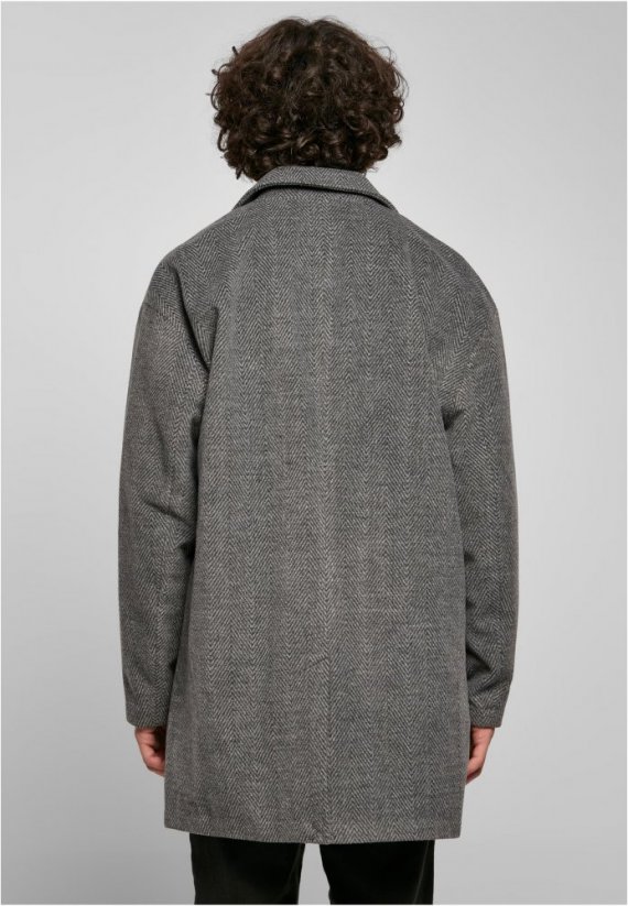 Šedý pánský kabát Urban Classics Classic Herringbone Coat