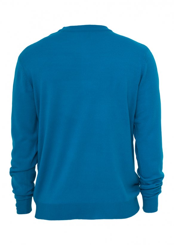 Svetr Urban Classics Knitted V-Neck - turquoise