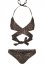 Plavky Urban Classics Ladies Draped Pattern Bikini - brown leo