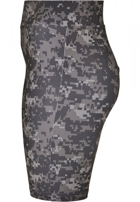 Ladies High Waist Camo Tech Cycle Shorts - dark digital camo