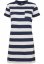 Ladies Stripe Boxy Tee Dress - darkblue/white