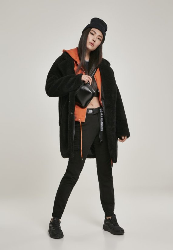 Dámský kabát Urban Classics Ladies Oversized Sherpa Coat - černý