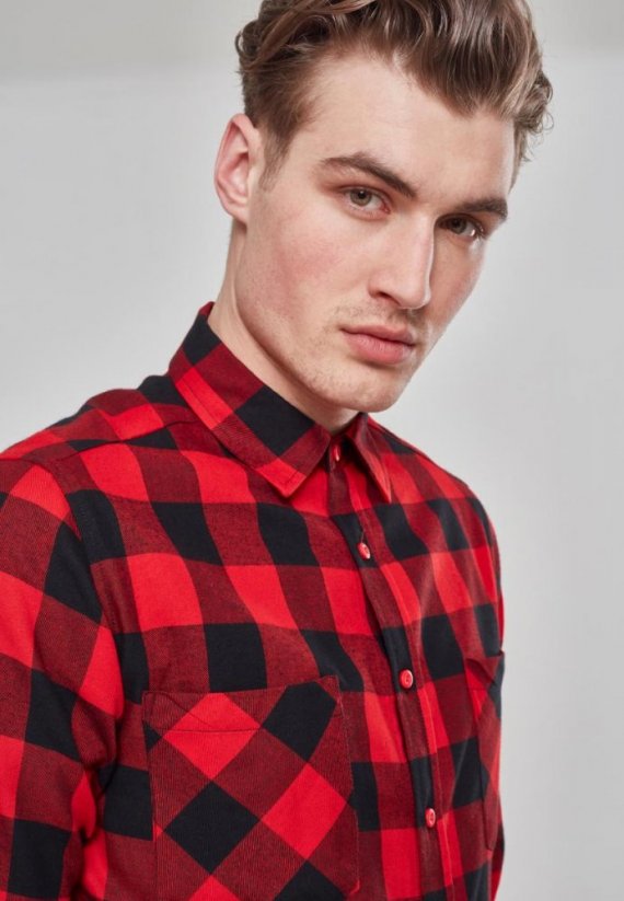 Koszula Urban Classics Checked Flanell Shirt - blk/red