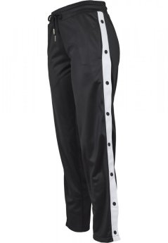 Čierne dámske silónové tepláky Urban Classics Ladies Button Up Track Pants
