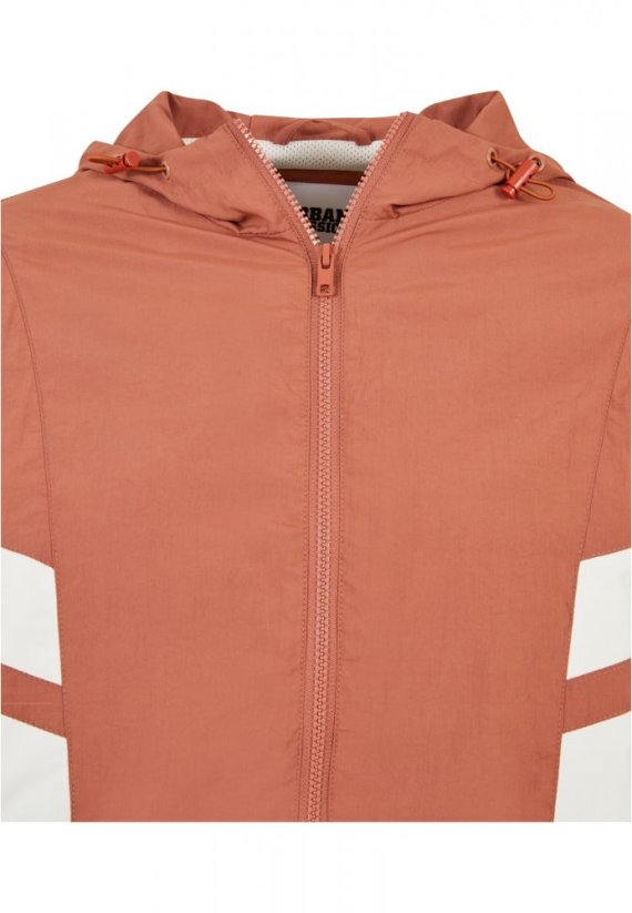 Ladies Crinkle Batwing Jacket - terracotta/whitesand