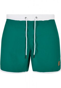 Pánske kúpacie kraťasy Urban Classics Retro Swimshorts - white/green